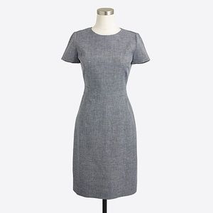 JCrew Cotton Linen Dobby Dress Work Sheath